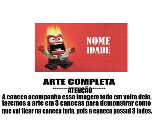 Caneca Polímero Divertida Mente Seu Nome Personalizada