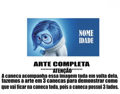 Caneca Polímero Divertida Mente Seu Nome Personalizada
