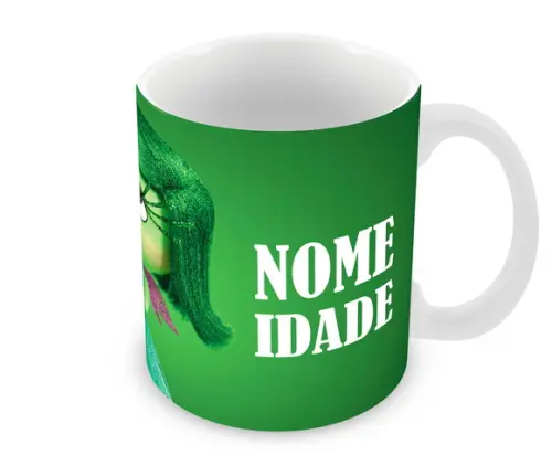 Caneca Polímero Divertida Mente Seu Nome Personalizada