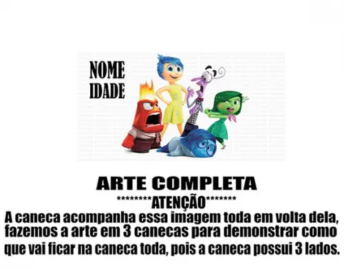 Caneca Polímero Divertida Mente Seu Nome Personalizada