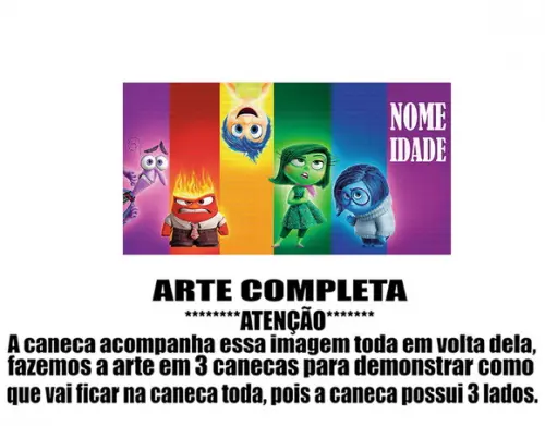 Caneca Polímero Divertida Mente Seu Nome Personalizada