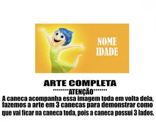 Caneca Polímero Divertida Mente Seu Nome Personalizada