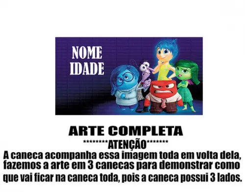 Caneca Polímero Divertida Mente Seu Nome Personalizada