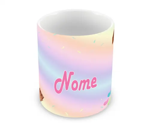 Caneca Polímero Doces com Nome Personalizada
