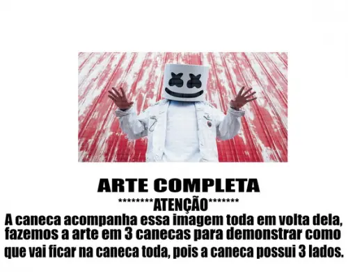 Caneca Polímero Dj Marshmello Personalizada
