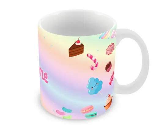 Caneca Polímero Doces com Nome Personalizada