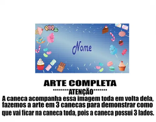 Caneca Polímero Doces com Nome Personalizada
