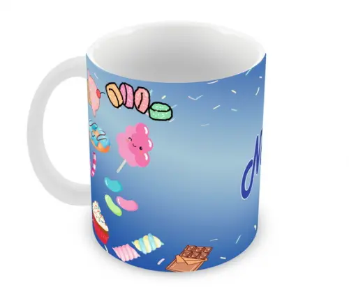 Caneca Polímero Doces com Nome Personalizada