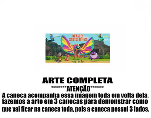 Caneca Polímero Dragões - Equipe de Resgate Personalizada