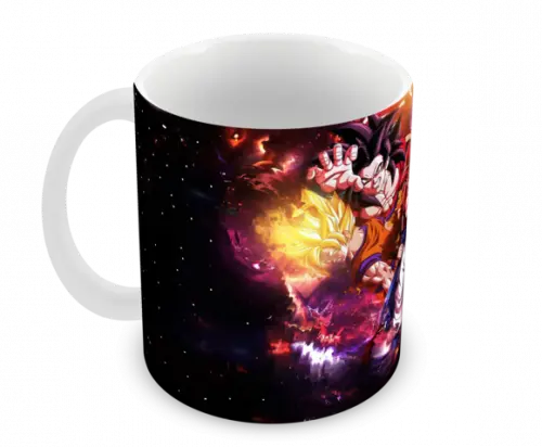 Caneca Polímero Dragon Ball Goku Transformações