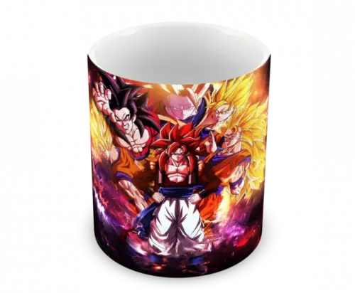 Caneca Polímero Dragon Ball Goku Transformações