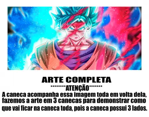 Caneca Polímero Dragon Ball Super Goku Blue Personalizada