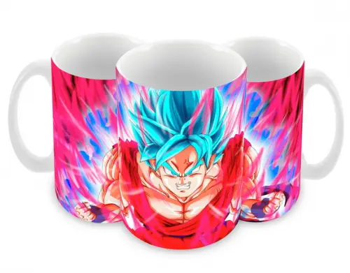 Caneca Polímero Dragon Ball Super Goku Blue Personalizada