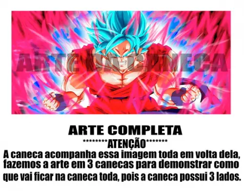 Caneca Polímero Dragon Ball Super Goku Blue Personalizada