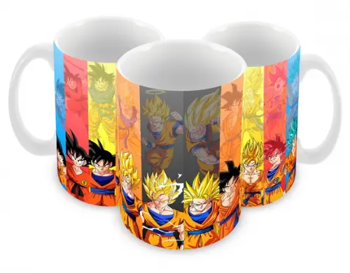 Caneca Polímero Dragon Ball Super Goku Transformações