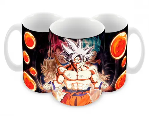Caneca Polímero Dragon Ball Super Goku Transformações