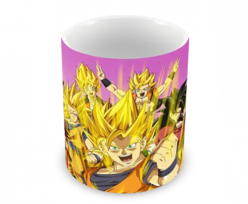 Caneca Polímero Dragon Ball Super Goku Transformações