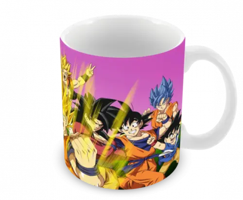 Caneca Polímero Dragon Ball Super Goku Transformações