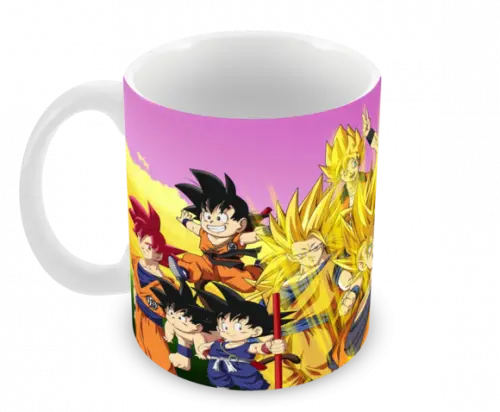Caneca Polímero Dragon Ball Super Goku Transformações