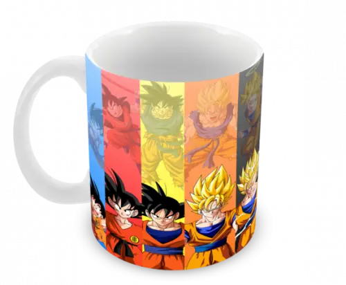 Caneca Polímero Dragon Ball Super Goku Transformações