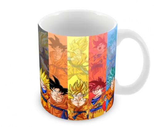 Caneca Polímero Dragon Ball Super Goku Transformações