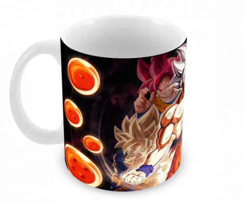 Caneca Polímero Dragon Ball Super Goku Transformações