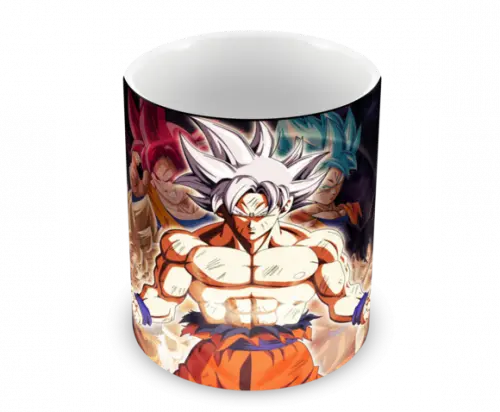 Caneca Polímero Dragon Ball Super Goku Transformações
