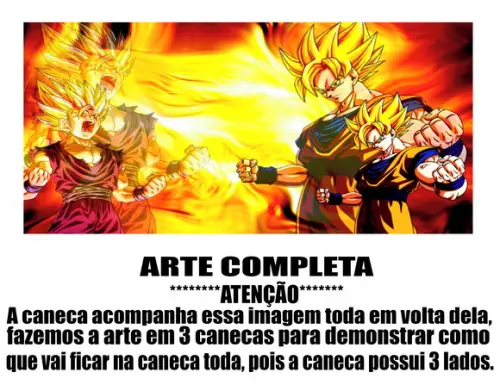 Caneca Polímero Dragon Ball Z Gohan e Goku Personalizada