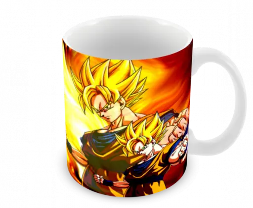 Caneca Polímero Dragon Ball Z Gohan e Goku Personalizada