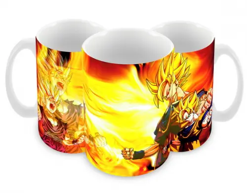Caneca Polímero Dragon Ball Z Gohan e Goku Personalizada