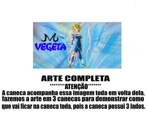 Caneca Polímero Dragon Ball Z Majin Vegeta Personalizada