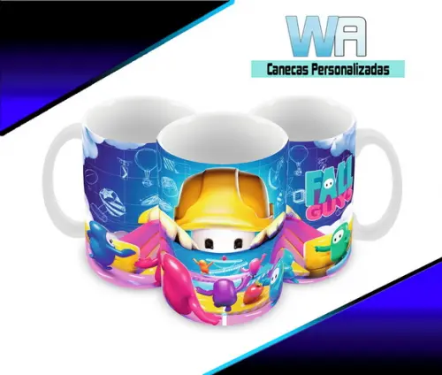 Caneca Polímero Fall Guys Personalizada