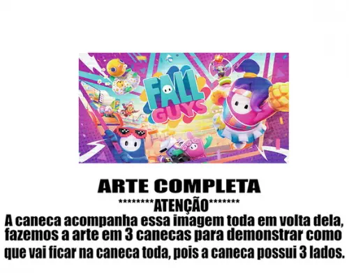 Caneca Polímero Fall Guys Personalizada