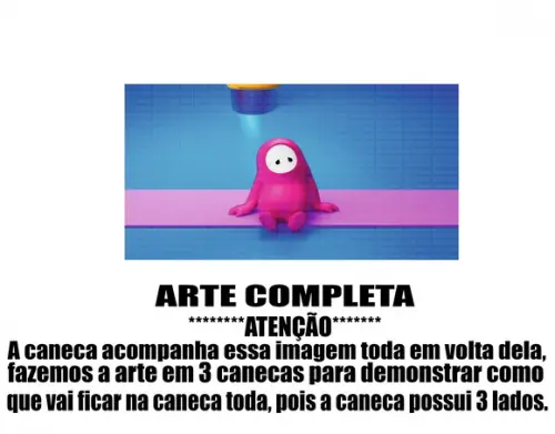 Caneca Polímero Fall Guys Personalizada