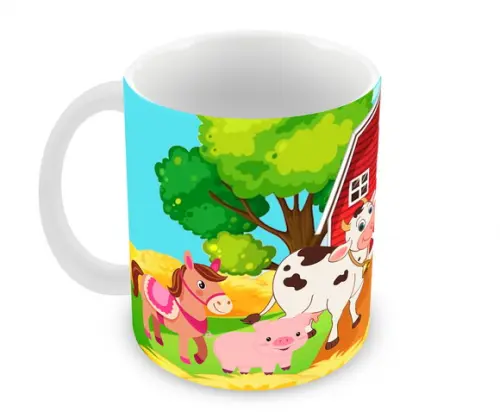 Caneca Polímero Fazendinha Nome e Idade Personalizada
