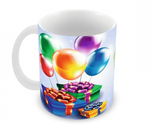 Caneca Polímero Feliz Aniversário Personalizada