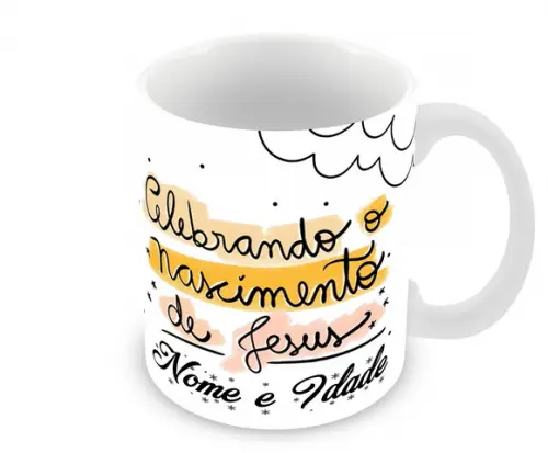 Caneca Polímero Feliz Natal Personalizada