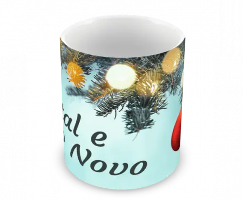 Caneca Polímero Feliz Natal Personalizada