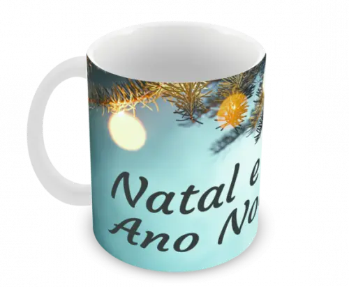 Caneca Polímero Feliz Natal Personalizada