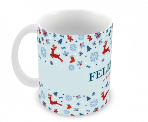 Caneca Polímero Feliz Natal Personalizada