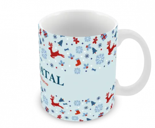 Caneca Polímero Feliz Natal Personalizada