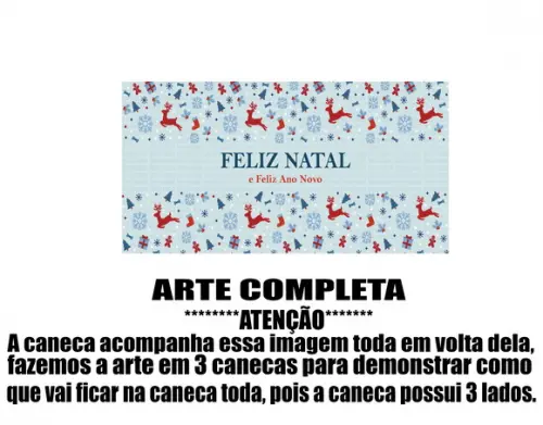 Caneca Polímero Feliz Natal Personalizada