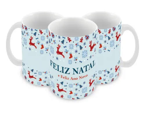 Caneca Polímero Feliz Natal Personalizada