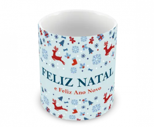 Caneca Polímero Feliz Natal Personalizada