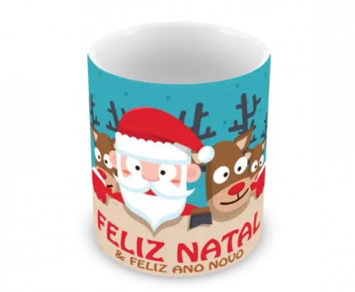 Caneca Polímero Feliz Natal Personalizada