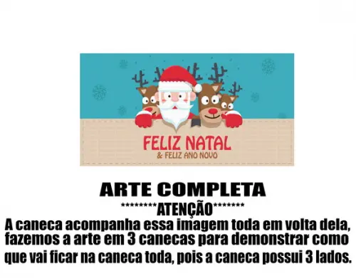 Caneca Polímero Feliz Natal Personalizada