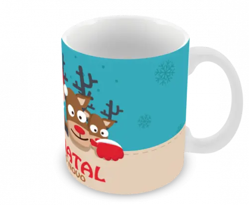 Caneca Polímero Feliz Natal Personalizada