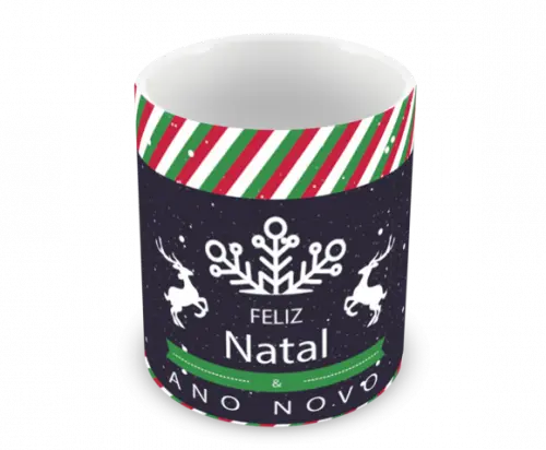 Caneca Polímero Feliz Natal Personalizada