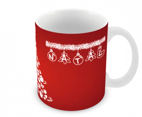 Caneca Polímero Feliz Natal Personalizada