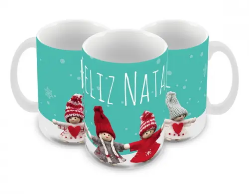 Caneca Polímero Feliz Natal Personalizada